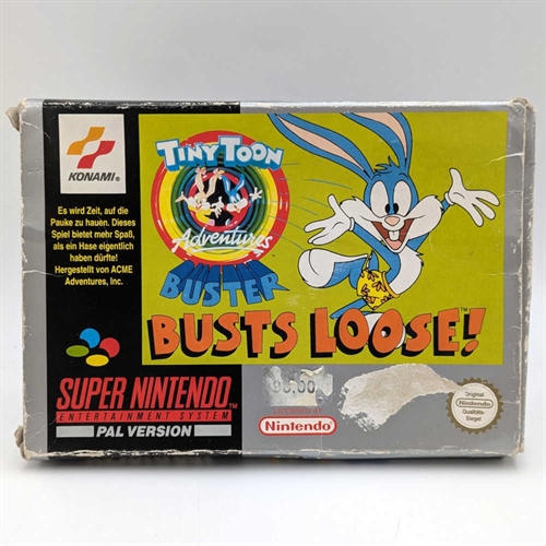 Tiny Toon Adventures: Buster Busts Loose - Komplet i Æske - SNES - (NOE) (C Grade) (Genbrug)